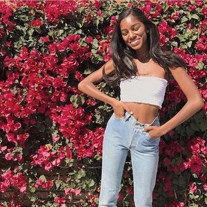 White Smocked Tube Top